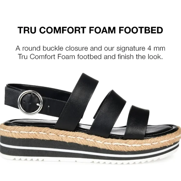 Journee Collection Robyn Platform Sandals Black 10 - Picture 4 of 7